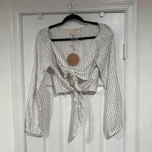 Cropped Tie Front Shirt